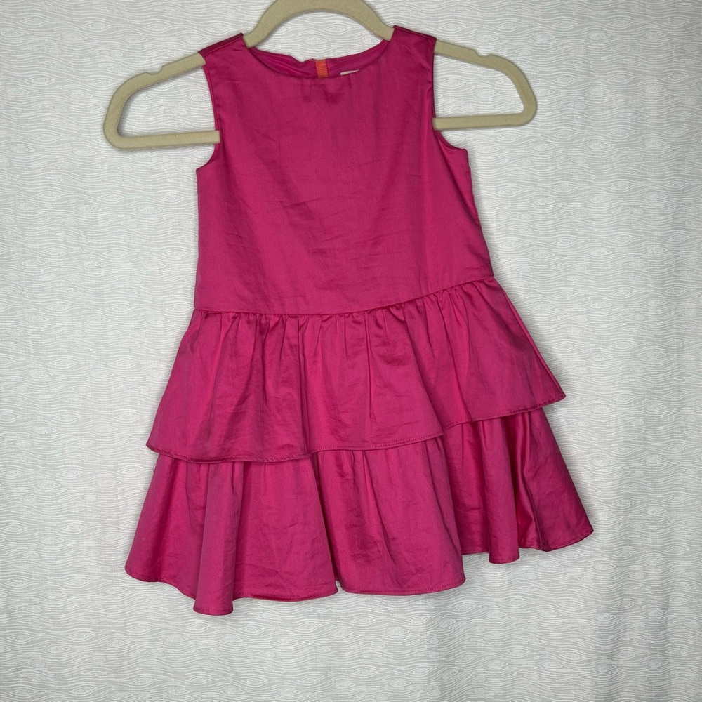 J. Crew Crewcuts Girls Pink Sateen Tiered Dress NWOT Sz 4